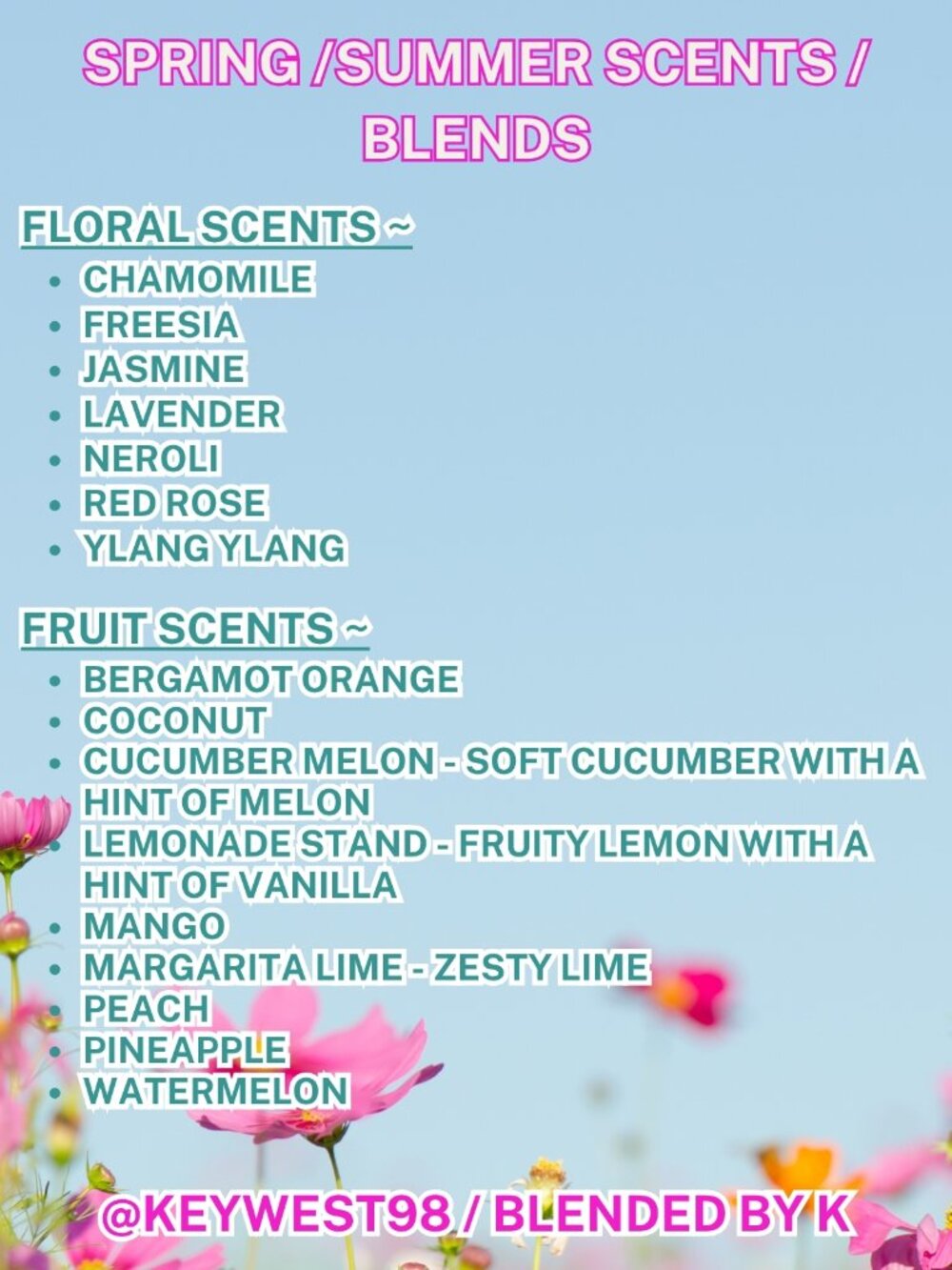 SPRING/SUMMER SCENTS NOW AVAILABLE in most Blended by K Products